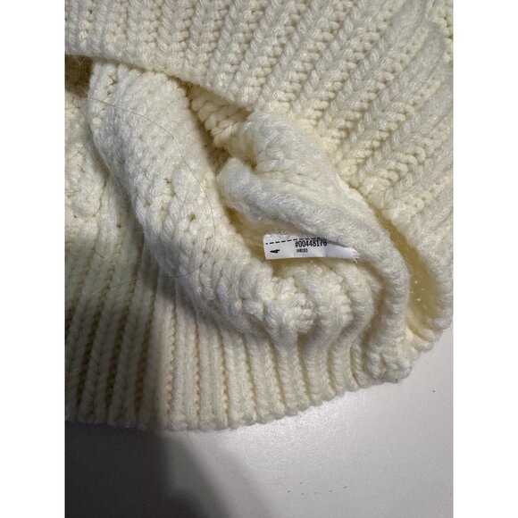 ivory cable knit sweater mock neck, long sleeve flower appliqués Small Forever21 - Picture 3 of 6
